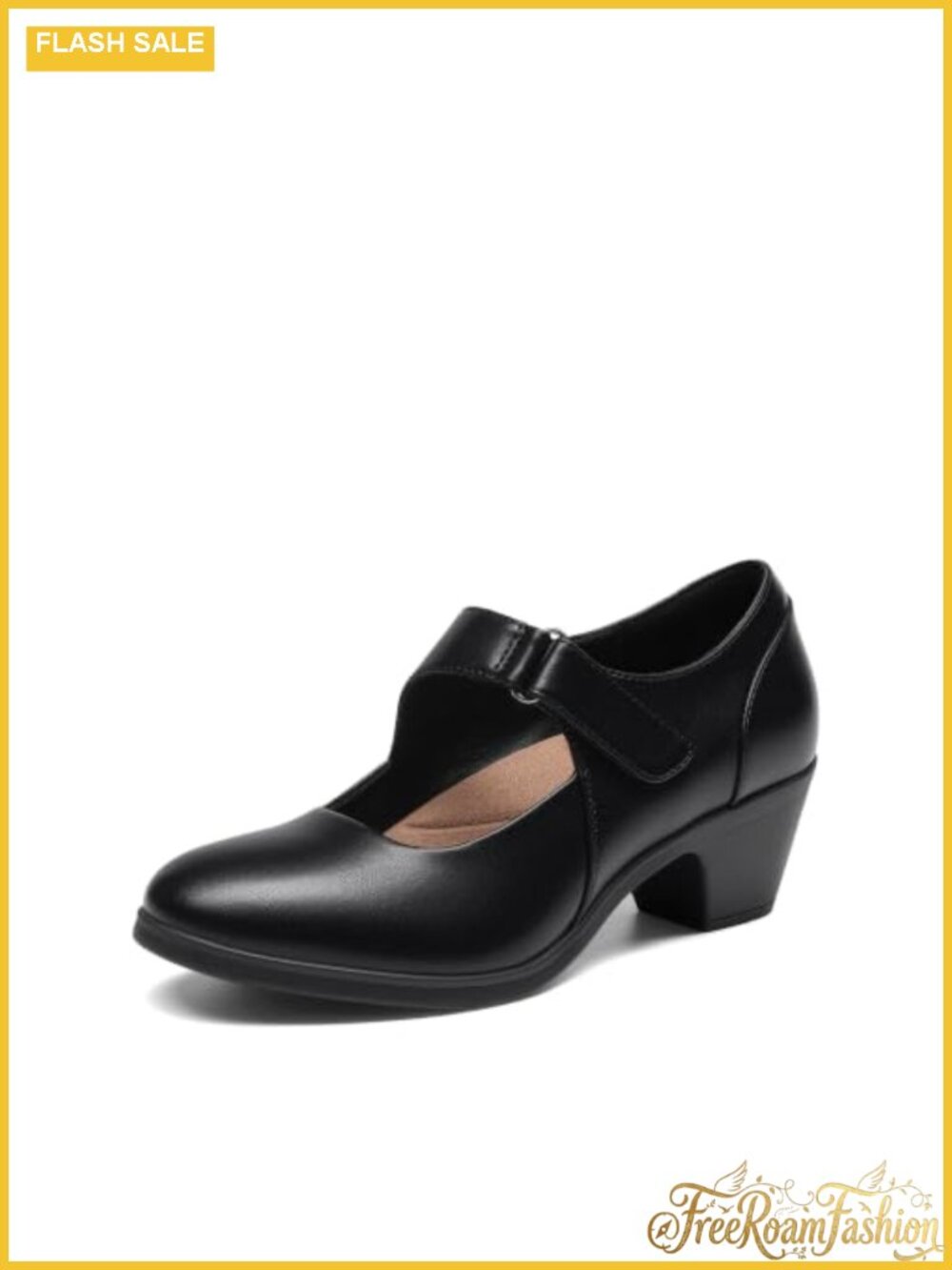 Women's Mary Jane Block Heel Pumps Faux Leather Memory Foam Comfort Shoes